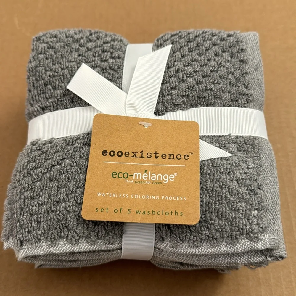 9pc Ecoexistence Eco-Melange Oversized Bath Towel Set - Charcoal
